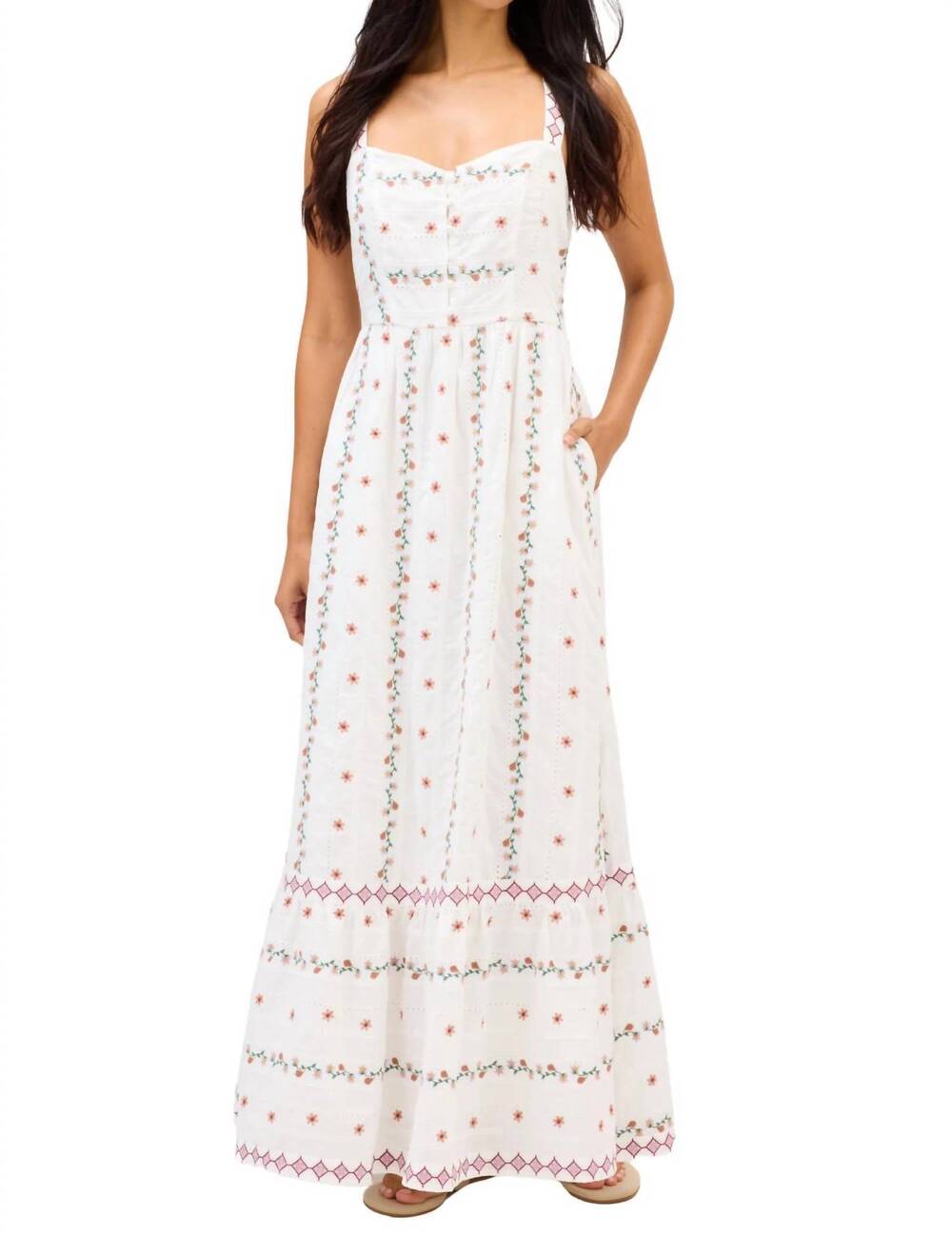 NEW ALLISON NEW YORK milana maxi dress in off-white
